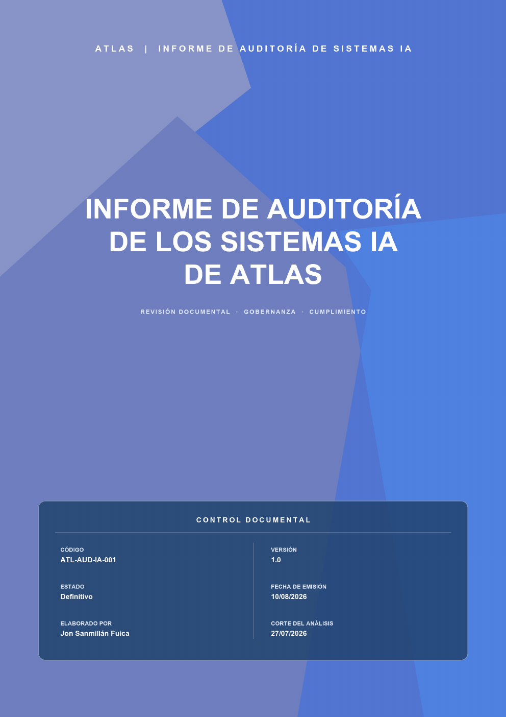 Portada del informe de auditoría de los sistemas de IA de Atlas
